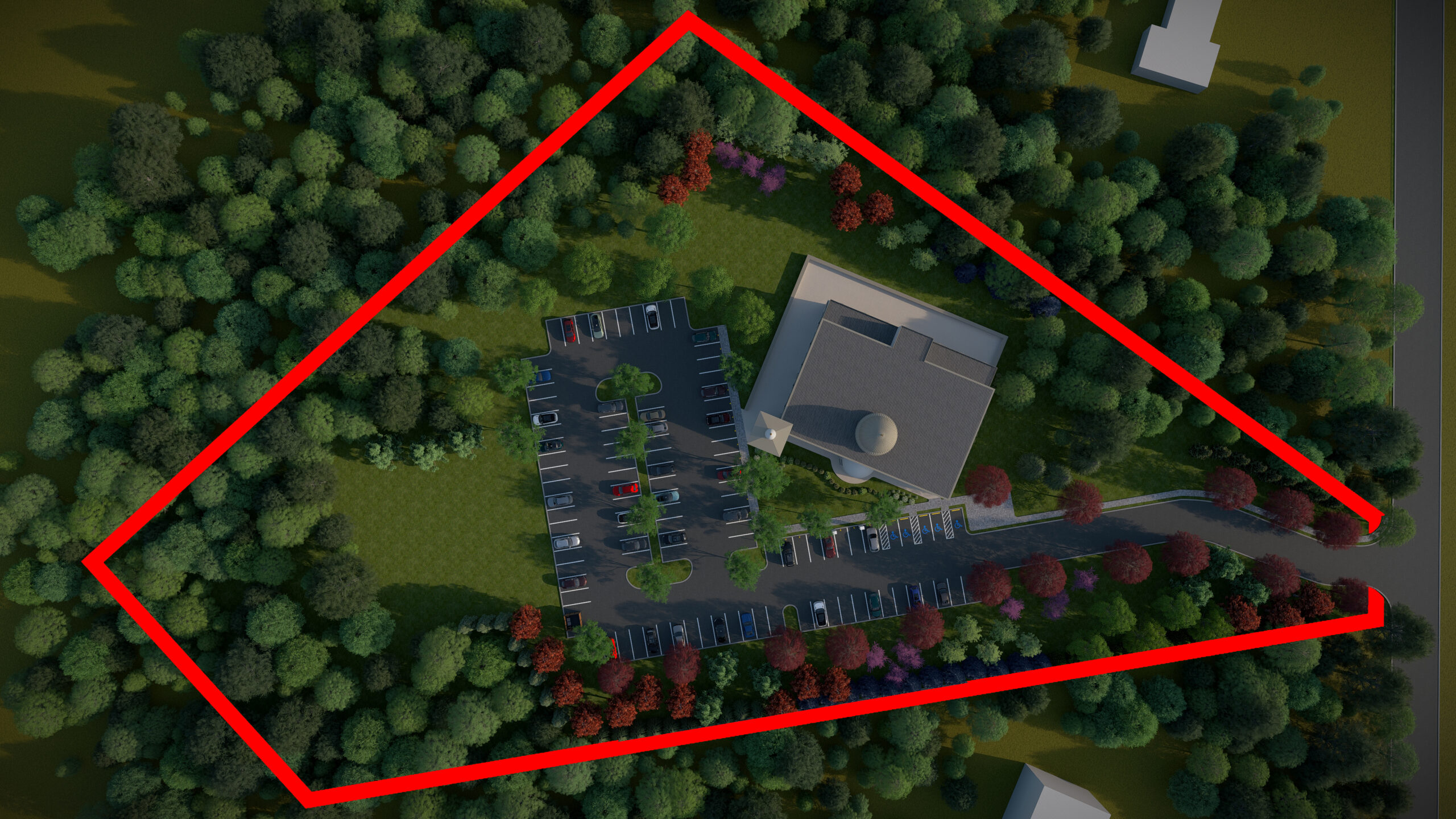 Proposed mosque aerial view